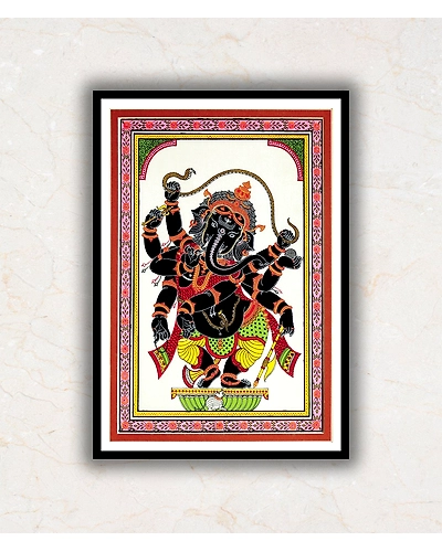 The Saviour Ganesh Ganpati Artwork Pattachitra Art Painting For Home Wall Art Decor-1