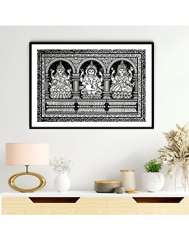 The Lakshmi Darbar Pattachitra Art Painting For Home Wall Art Decor