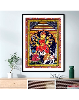 The Durga Darbar Pattachitra Art Painting For Home Wall Art Decor