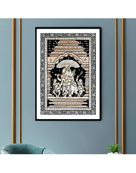 Radhe-Krishna Darbar Pattachitra Art Painting For Home Wall Art Decor