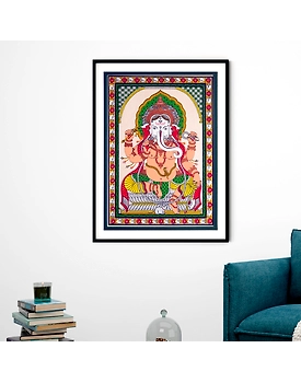 Blessings of Ganesh Ganpati Pattachitra Art Painting For Home Wall Art Decor