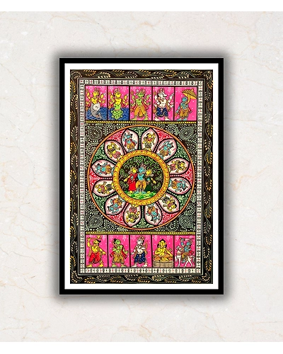 Krishna Journey Pattachitra Art Painting For Home Wall Art Decor-1