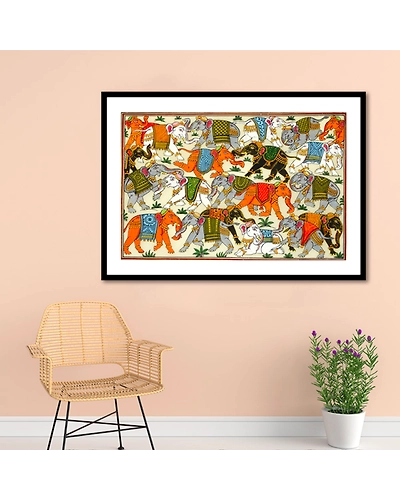 Herd of Elephants Pattachitra Art Painting For Home Wall Art Decor-12665699