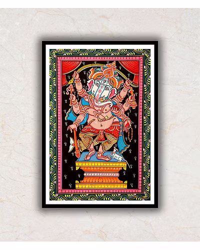 Lord Ganesh Ganpati Artwork Pattachitra Art Painting For Home Wall Art Decor-1