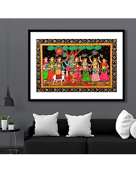 Krishna Leela Pattachitra Art Painting For Home Wall Art Decor