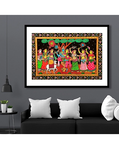 Krishna Leela Pattachitra Art Painting For Home Wall Art Decor-12665709