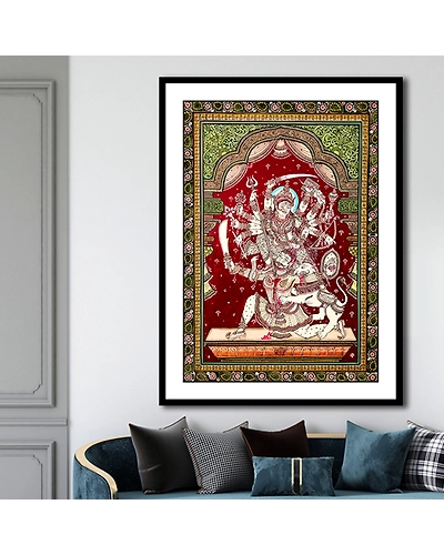 Maa Durga Avatar Pattachitra Art Painting For Home Wall Art Decor-12665719