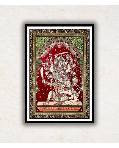 Maa Durga Avatar Pattachitra Art Painting For Home Wall Art Decor-1