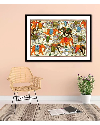 Herd of Elephants Pattachitra Art Painting For Home Wall Art Decor-2