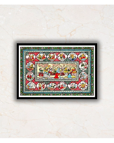 Krishna ji Journey Pattachitra Art Painting For Home Wall Art Decor-2