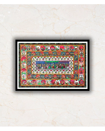 Krishna RaasLeela Pattachitra Art Painting For Home Wall Art Decor-2