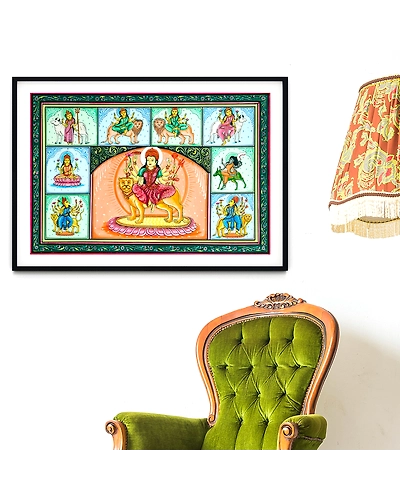 The Incarnations of Durga Pattachitra Art Painting For Home Wall Art Decor-12665743