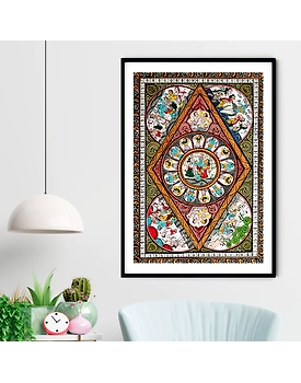 Shri Krishna Journey Pattachitra Art Painting For Home Wall Art Decor