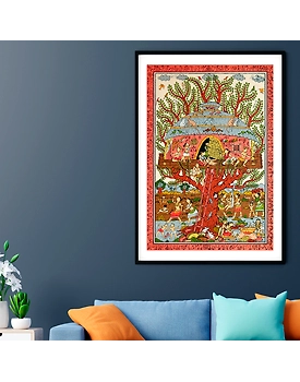 Ancient Treehouse Pattachitra Art Painting For Home Wall Art Decor