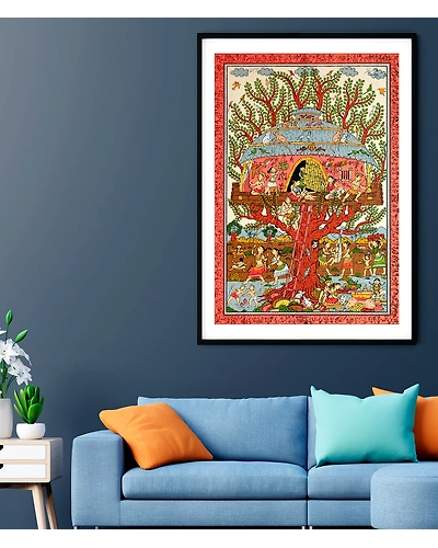Ancient Treehouse Pattachitra Art Painting For Home Wall Art Decor-2