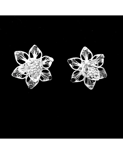 Full Bloom - Fine Silver Filigree ear tops-2