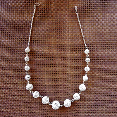 gonasika spheres of joy - necklace with silver filigree balls