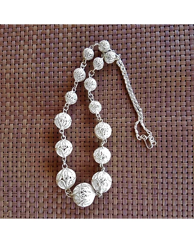 Spheres of Joy - Necklace with silver filigree balls-1