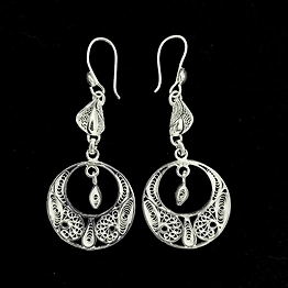 Gonasika Classic Chandbali - Silver Filigree Earring