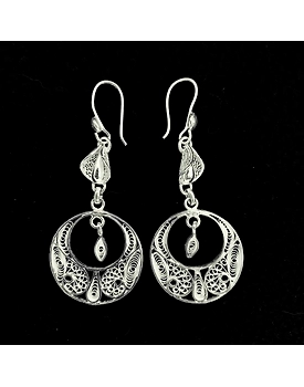Classic Chandbali - Silver Filigree Earring