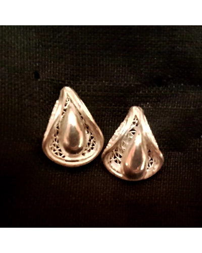 Silver Filigree Tops Tear Drops-12665869