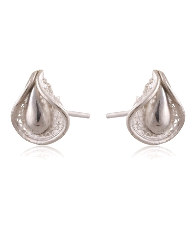 Silver Filigree Tops Tear Drops-3