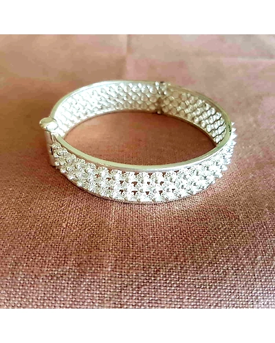 Night Jasmine chur - Silver filigree wide bangle-1