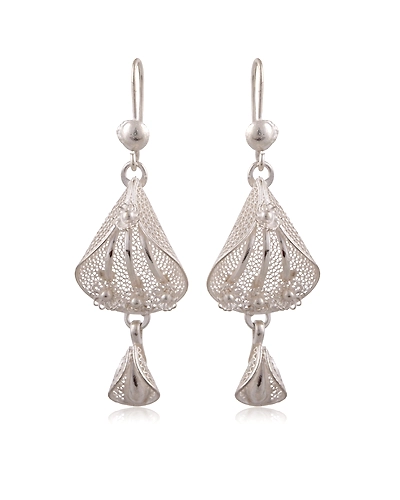 Floral Bouquet - Silver Filigree earrings-12665901