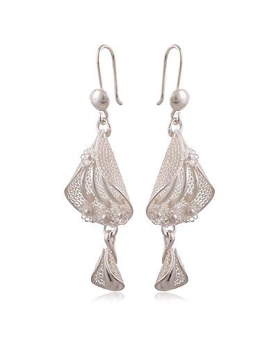 Floral Bouquet - Silver Filigree earrings-2