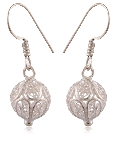 Globulets - Silver Filigree earrings-1