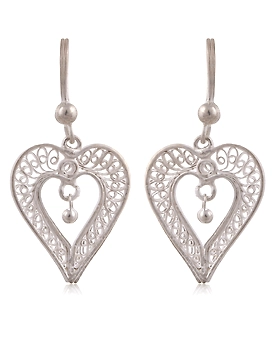 Hearts Desire - Silver Filigree earrings