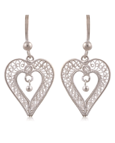 Hearts Desire - Silver Filigree earrings-12665909