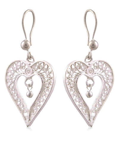 Hearts Desire - Silver Filigree earrings-2