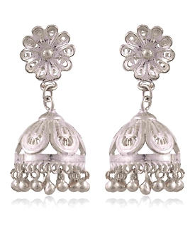 Jhumkas in your ears - Silver Filigree earrings