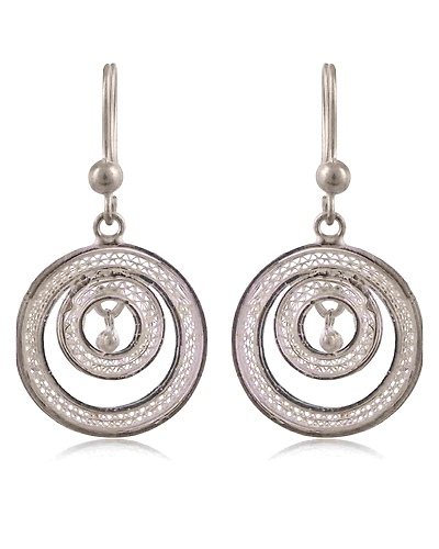 Lost in Circles - Silver Filigree earrings-2