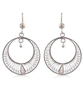 Moon Emerging - Silver Filigree earrings