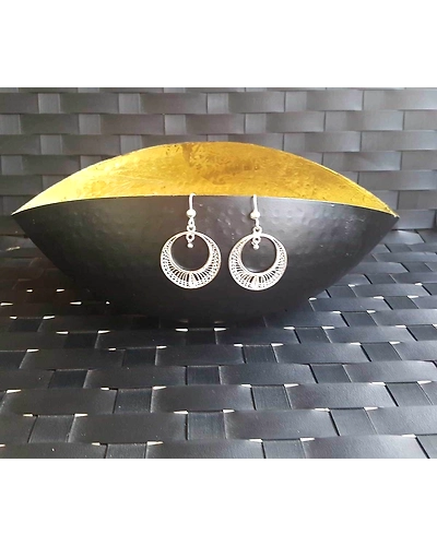 Moon Emerging - Silver Filigree earrings-1