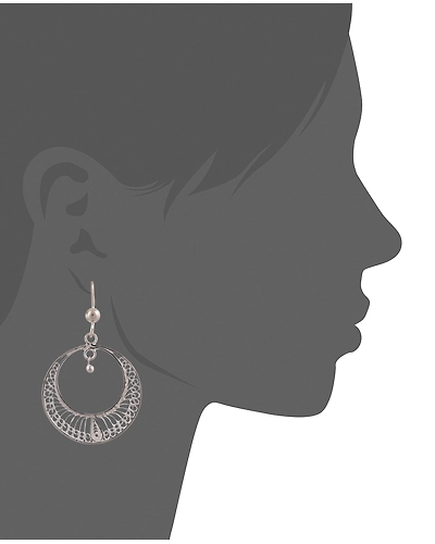 Moon Emerging - Silver Filigree earrings-2