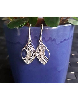 Rising Waves - Silver Filigree earrings
