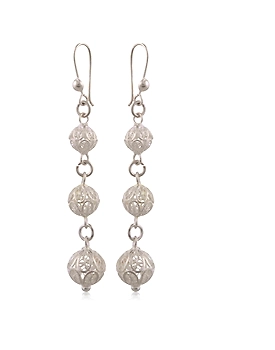 Spheres of Joy - Silver Filigree earrings