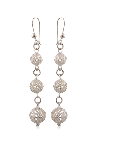 Spheres of Joy - Silver Filigree earrings-12665939