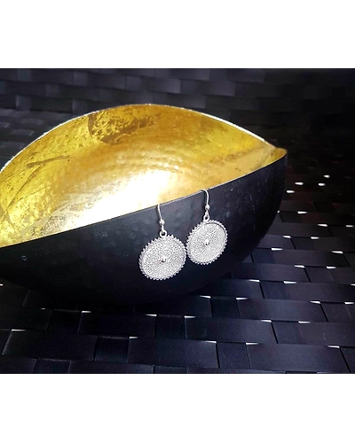 Sudarshani Silver Filigree earrings-1