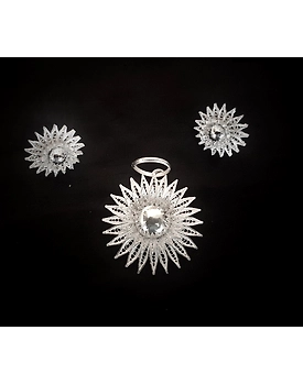 Bakul - Silver Filigree Earring Pendant set