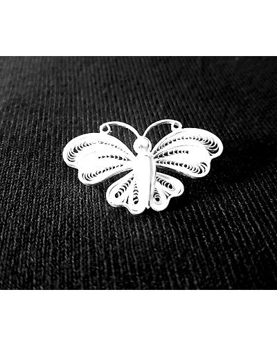 Butterfly shaped Silver Filigree Brooch-2