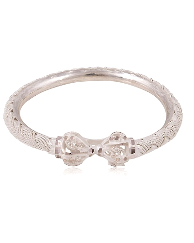 Venibala with makarmukhi - Silver Filigree Bangle-1