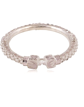 Gajra 2 - Thick Silver Filigree bangle