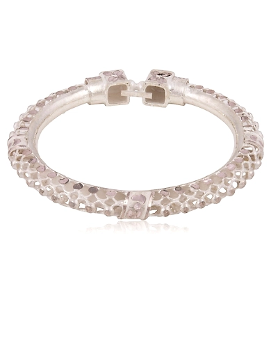 Gajra 2 - Thick Silver Filigree bangle-2