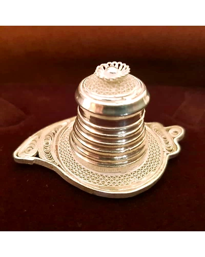 Silver Filigree Sindoor dani Kumkum Chandan holder-12666097