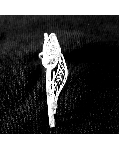 Lotus Bud shaped Silver Filigree Brooch-12666109