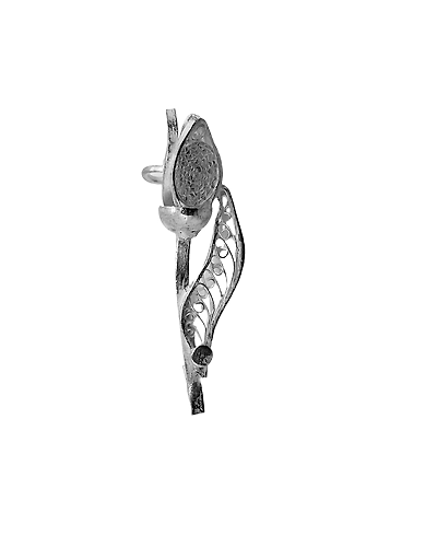 Lotus Bud shaped Silver Filigree Brooch-2
